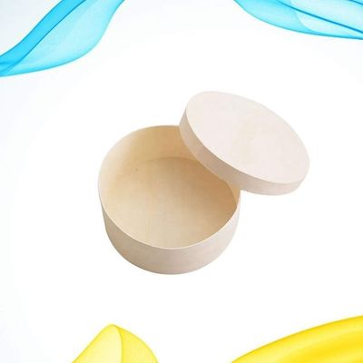 Runde Schachtel für Burgerkuchen-Tray Personalisiertes Logo Akzeptabel Kompostierbarer Holzbehälter