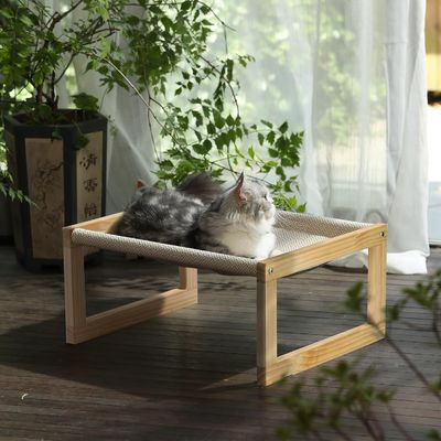Postverpackung Y Holz Katzenhängematte 21 X 16,5 Zoll Hochhäuser Möbel für Haustiere Holzfarbe