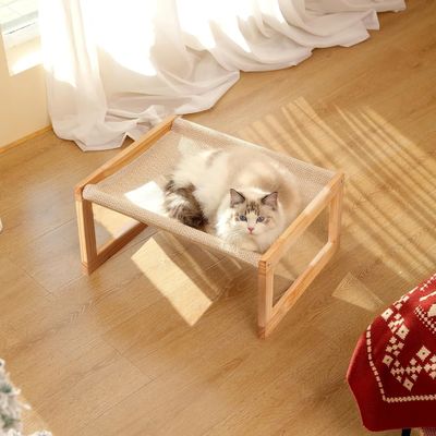 Postverpackung Y Holz Katzenhängematte 21 X 16,5 Zoll Hochhäuser Möbel für Haustiere Holzfarbe