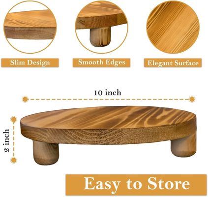Einfache Holzkiste 2 Packung Holz Riser Pflanze Hocker Display Rack Runder Topf Blume Sockel Retro Pflanze