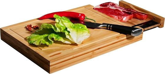 Profi-Bamboo-Schnittbrett mit Skala- und Quadratschnittblöcken