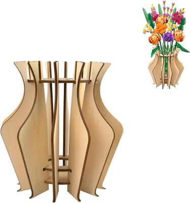 Anlass Jubiläum Holz Puzzle Blumenvase für Lego Blumenstrauß Gebäudeset
