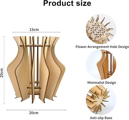 Anlass Jubiläum Holz Puzzle Blumenvase für Lego Blumenstrauß Gebäudeset