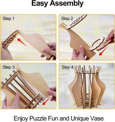 Anlass Jubiläum Holz Puzzle Blumenvase für Lego Blumenstrauß Gebäudeset