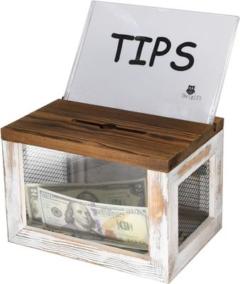 Drahtgitter-Design Acrylplatte Kiefernholz Stimmzettel Spenden Sammlerbox für Geschirr