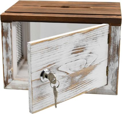 Drahtgitter-Design Acrylplatte Kiefernholz Stimmzettel Spenden Sammlerbox für Geschirr