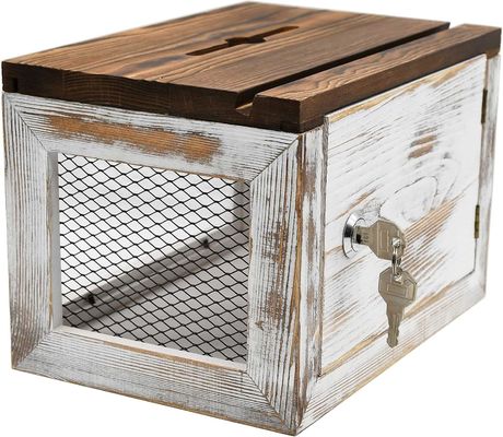 Drahtgitter-Design Acrylplatte Kiefernholz Stimmzettel Spenden Sammlerbox für Geschirr