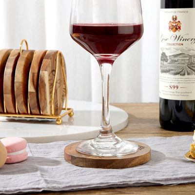 Druck 9cm Rundbar für Heimgetränke Holz-Bamboo-Coaster mit Halter