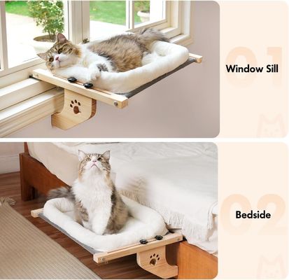 Maßgeschneiderte Größe Einfache Anpassung Fensterbank Holz Katzenbett Fenster Hängematte für Wohnzimmer