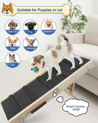 Holzklappbare tragbare Rampen für Haustiere Holzhundschritt für das Bett Kiefer Holzverstellbare Rampen für Hunde