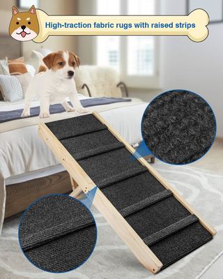 Holzklappbare tragbare Rampen für Haustiere Holzhundschritt für das Bett Kiefer Holzverstellbare Rampen für Hunde
