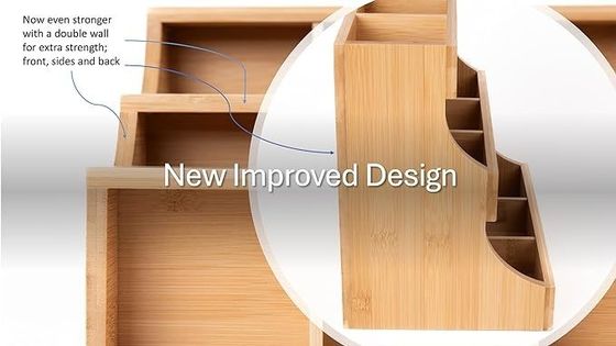 Weitere Geschenke Handwerk 3-Schicht Bambus Teebeutel Lagerhalter hält 180 Beutel in Kiefernholz Farbe