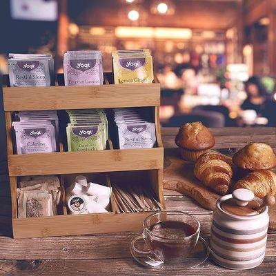 Weitere Geschenke Handwerk 3-Schicht Bambus Teebeutel Lagerhalter hält 180 Beutel in Kiefernholz Farbe