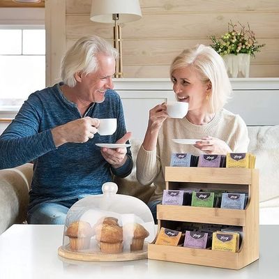 Weitere Geschenke Handwerk 3-Schicht Bambus Teebeutel Lagerhalter hält 180 Beutel in Kiefernholz Farbe