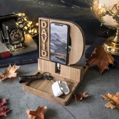 Holztelefonständer für persönliche Jubiläumsgeschenke