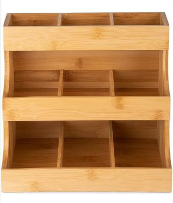 Weitere Geschenke Handwerk 3-Schicht Bambus Teebeutel Lagerhalter hält 180 Beutel in Kiefernholz Farbe