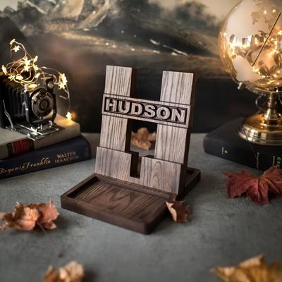Holztelefonständer für persönliche Jubiläumsgeschenke