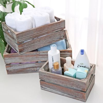 Europa Regionalmerkmal Home Deco Unfertiges Massiv Kiefernholzkisten 3-Pack für Wein