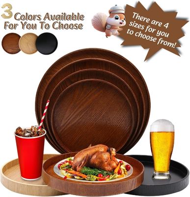 Holz-Rund-Teller in einfacher Farbe 9,5 Zoll perfekt für die Wohnkultur oder den Couchtisch