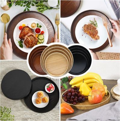 Holz-Rund-Teller in einfacher Farbe 9,5 Zoll perfekt für die Wohnkultur oder den Couchtisch