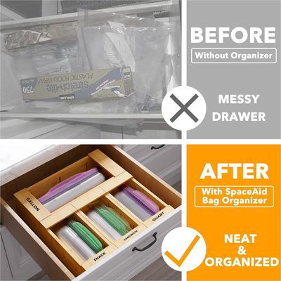 Benutzerdefiniertes Logo TIMBER Bambus-Speicherorganisator für Taschen in verschiedenen Größen