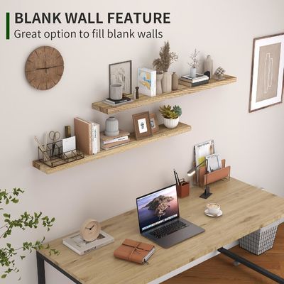 48-Zoll-Wandregal Set von 2 rustikalem Holzregal für Wandlager im Badezimmer Display