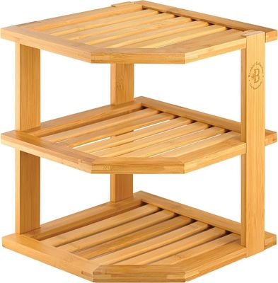 Holz-Küchenplattenregal-Organisator für Schränke Platz sparen Holz-Eck-Organisator