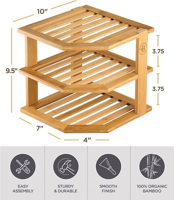 Holz-Küchenplattenregal-Organisator für Schränke Platz sparen Holz-Eck-Organisator