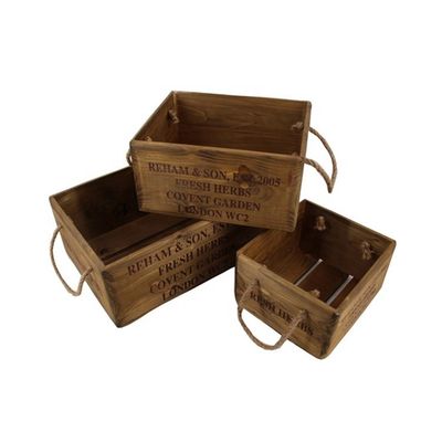 Anpassungsfähige 30*24,5*15 cm Vintage unfertige Kiefer Holzkiste mit Lasergravierung