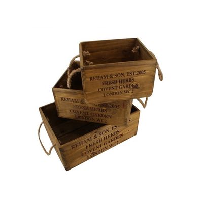 Anpassungsfähige 30*24,5*15 cm Vintage unfertige Kiefer Holzkiste mit Lasergravierung