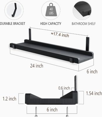 Wandmontiertes multifunktionales Holzregal mit Metallhalter Set aus 2 Bildkanten