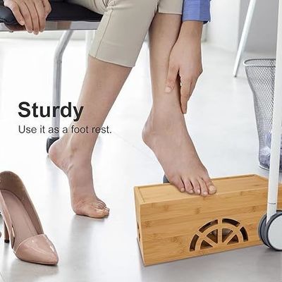 Holzmagnetische Groß-Kleine Bambuskabel-Organisator-Kabel-Management-Box für Zuhause