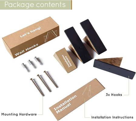 Wohnzimmermöbel hohe Menge Vorteil Schwarze Walnussholz Schwarze Metall Hut Haken