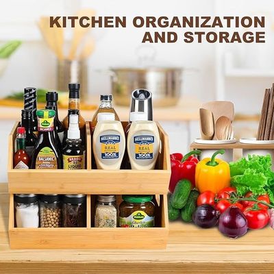 Umweltschutz 2 Set Bambus-Lagerbehälter Organisatoren für Küchen-Schreibtisch-Organisation