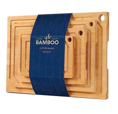 4 Stück Bambus-Schnittbretter vorgefüllt, mit Saft-Rohr 16 x 1,8 x 12 Zoll