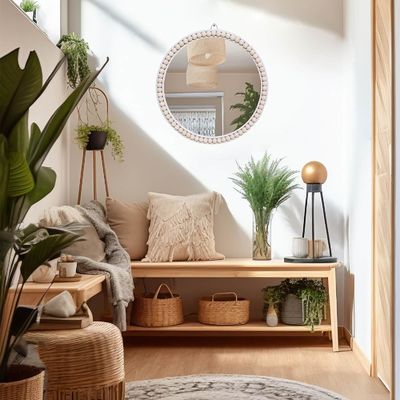 Wohnzimmer Wohnzimmer Bad Dekoration Holz Perlen Wohnzimmer Dekorationswand Hängen für Schlafzimmer Kinderzimmer