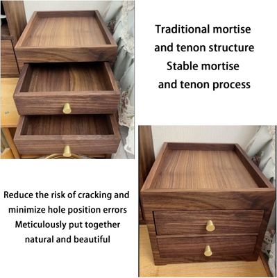 Seidenschirm-gedruckte Holz-Schreibtisch-Lagerbox mit Doppelschicht-Schubladen und mehr