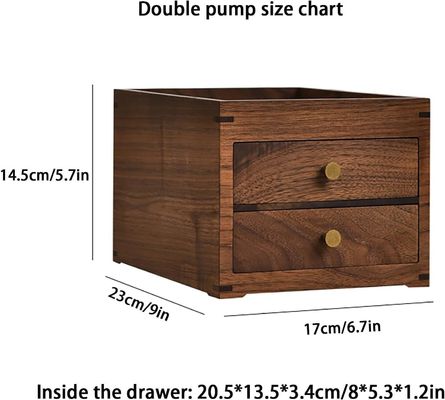 Seidenschirm-gedruckte Holz-Schreibtisch-Lagerbox mit Doppelschicht-Schubladen und mehr