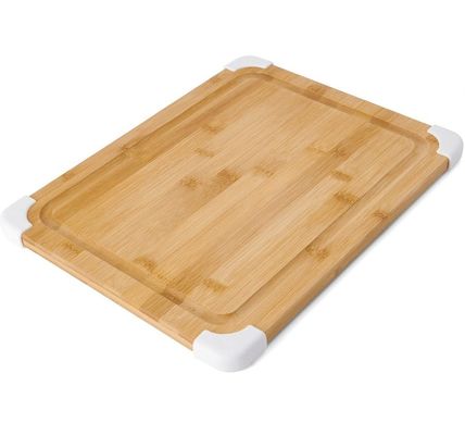 Nachhaltiges 11X14 Zoll Weißes, rutschfreudiges Bambus-Schnittbrett mit Saft-Rohrholz-Schnittbrett