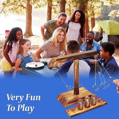 Solid Wooden Ring Hook Toss Spiel beliebt für Bar's Lernerfahrung angepasst