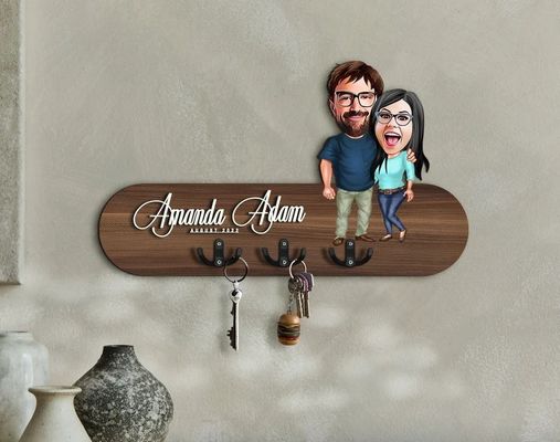 Personalisiertes Logo Holz Schlüsselhalter Eingangsorganisierer für personalisierte Heimlagerung