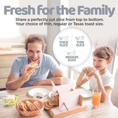 Holzbrotschneider mit rutschfester Silikon und superstabiler Basis handgefertigter Holzschneider