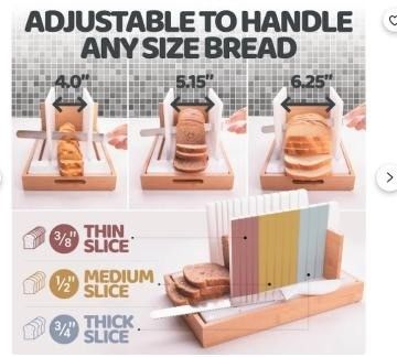 Holzbrotschneider mit rutschfester Silikon und superstabiler Basis handgefertigter Holzschneider