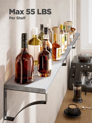 Bauernhaus rustikale Holz-Floating Regale Set von 3 für das Esszimmer Aufbewahrung bis zu 55lbs