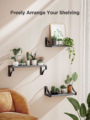 Bauernhaus rustikale Holz-Floating Regale Set von 3 für das Esszimmer Aufbewahrung bis zu 55lbs