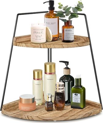 Holz-Bad-Schalter-Organisator 2 Stufe Eckregal für Lagerung und Organisation