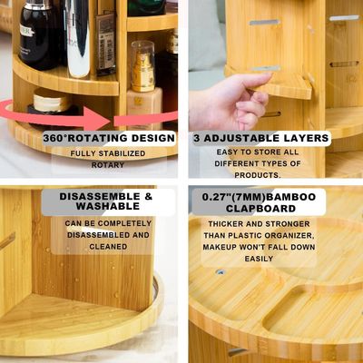 Verstellbarer Vanity Make-up Halter Rack Kosmetik Speicher Display Box mit individuellem Logo akzeptabel