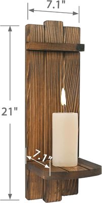 202406 Rustikale Holzkerzenhalter Wand Hängende Kerzen Sconces für eine gemütliche Atmosphäre