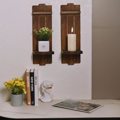 202406 Rustikale Holzkerzenhalter Wand Hängende Kerzen Sconces für eine gemütliche Atmosphäre