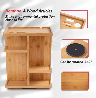 Schnitzende Bambusholz-Make-up-Organisator und Hautpflege-Speicher für eine unbeschwerte Eitelkeit